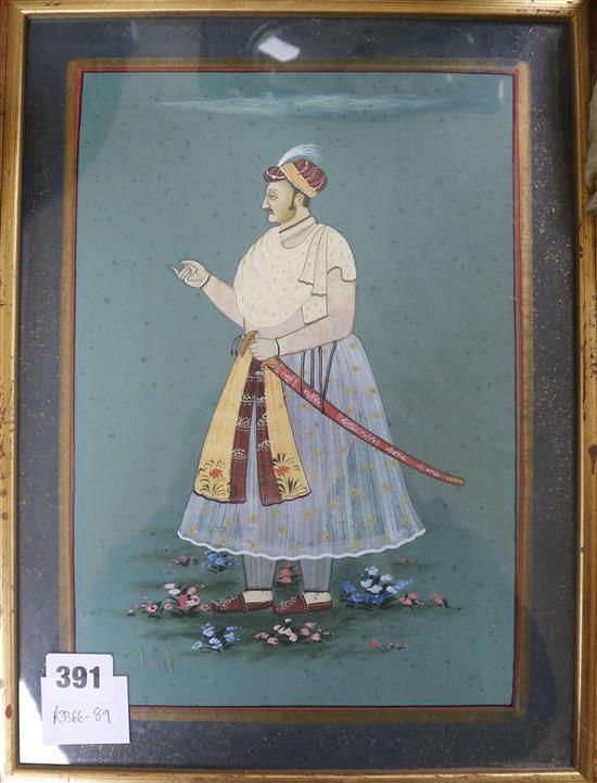Indian School Study of a nobleman 13.5 x 11in.